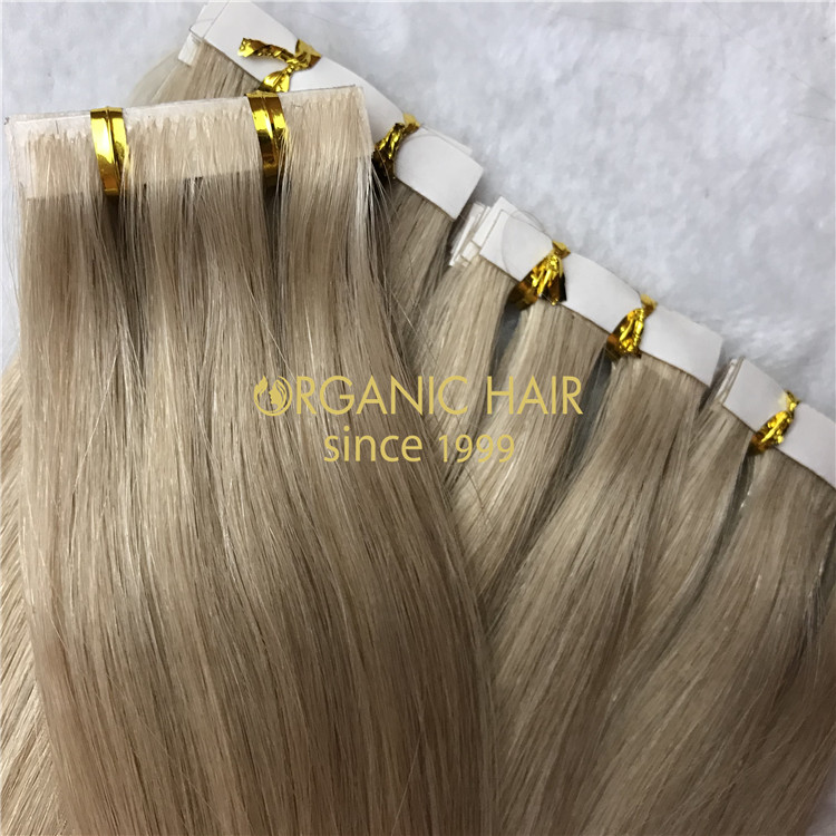 Piano color human hair pu skin weft extensions X116